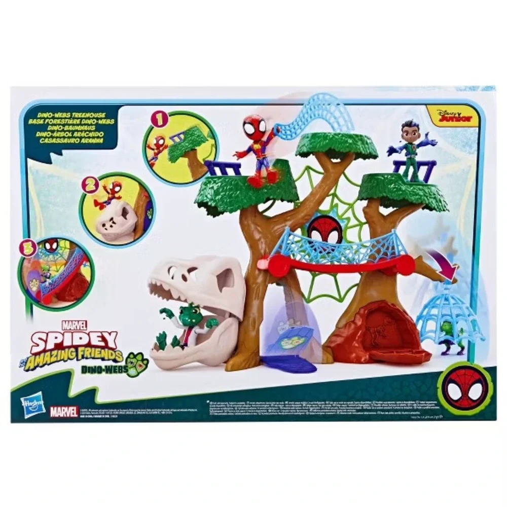 Spidey & His Amazing Friends Dino-Webs Treehouse Playset- Spidey & Goblin Raptor - Picture 4 of 11